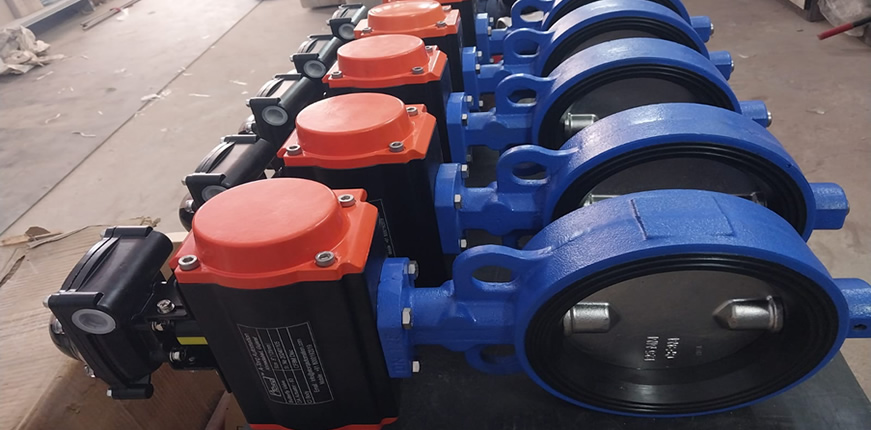 butterfly valves with pnuematic actuators