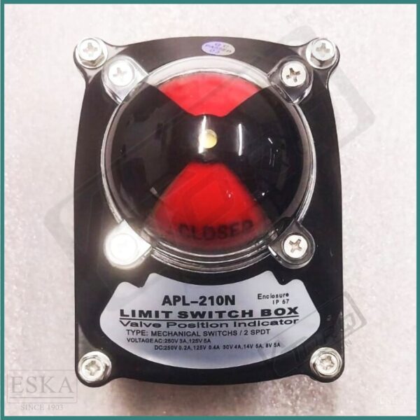 a black and red limit switch box